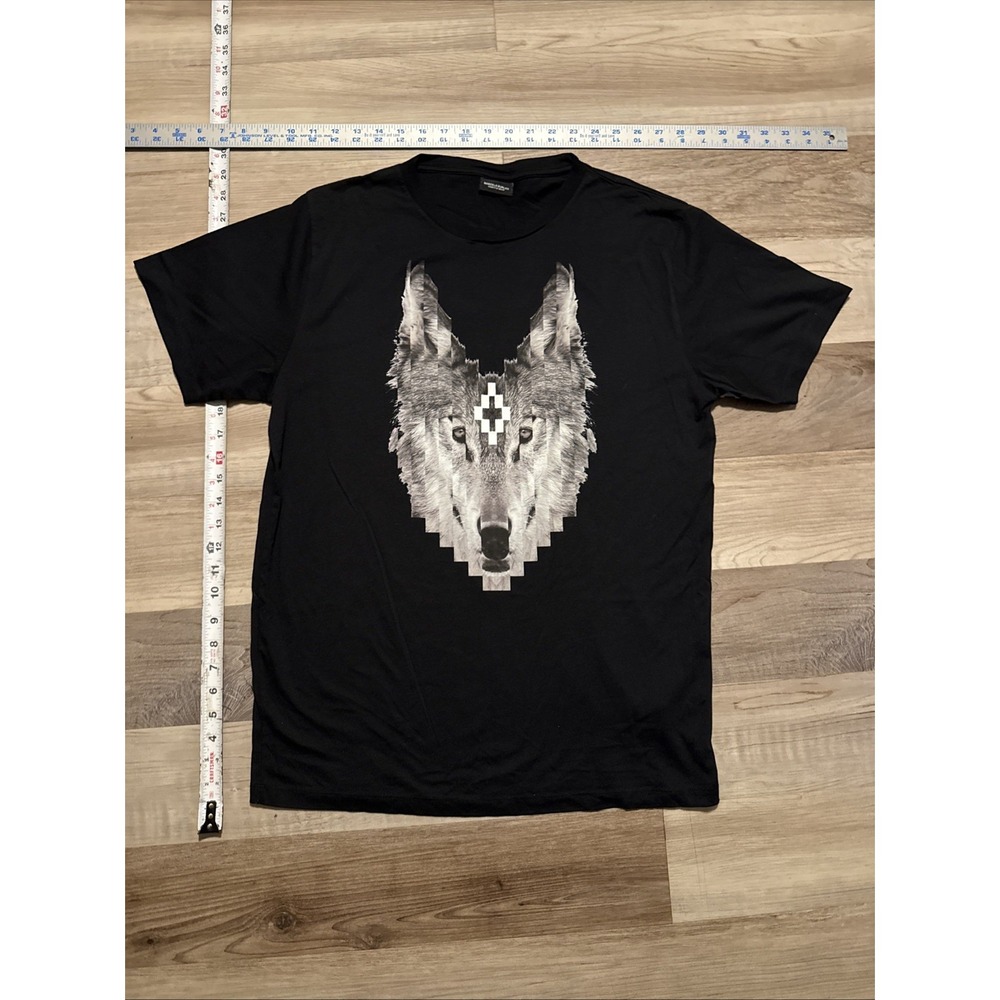 marcelo burlon t shirt Glitch Wolf Designer Tshirt 100% Cotton Streetwear Men M